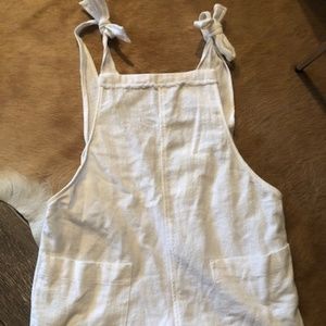 White cotton / linen romper - overalls from Zara